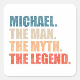 Pegatina Cuadrada Michael El Hombre El Mito La Leyenda