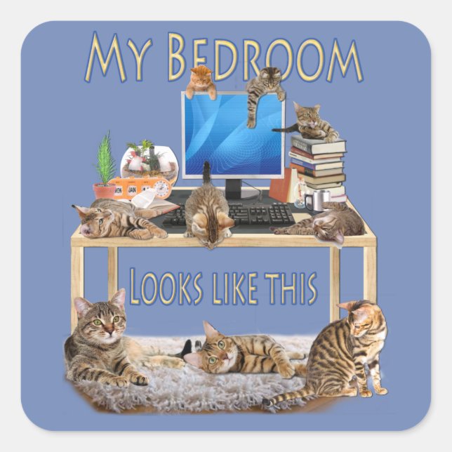 Pegatina Cuadrada Micheal vive aquí (Anverso)