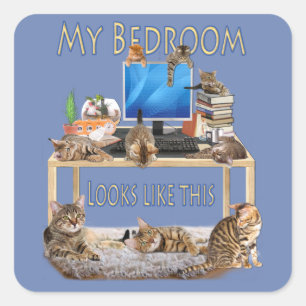 Pegatina Cuadrada Micheal vive aquí