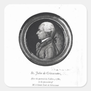 Pegatina Cuadrada Michel-Guillaume-Jean de Crevecoeur