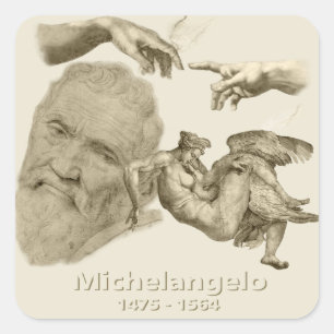 Pegatina Cuadrada Michelangelo