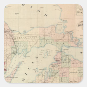 Pegatina Cuadrada Michigan