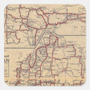 Pegatina Cuadrada Michigan 6