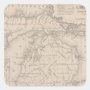 Pegatina Cuadrada Michigan 9