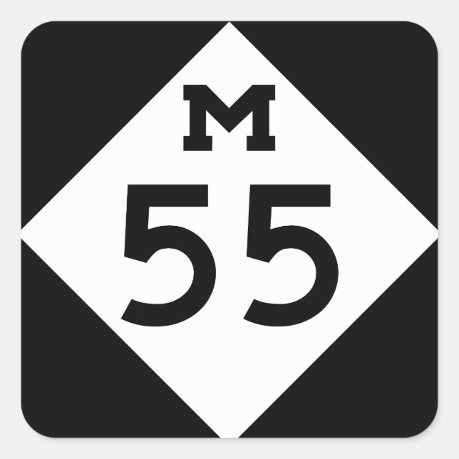 Pegatina Cuadrada Michigan M-55 (Anverso)