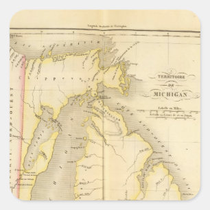 Pegatina Cuadrada Michigan US