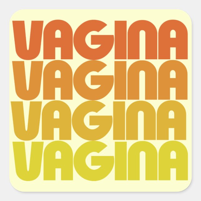 Pegatina Cuadrada Michigan Vagina (Anverso)