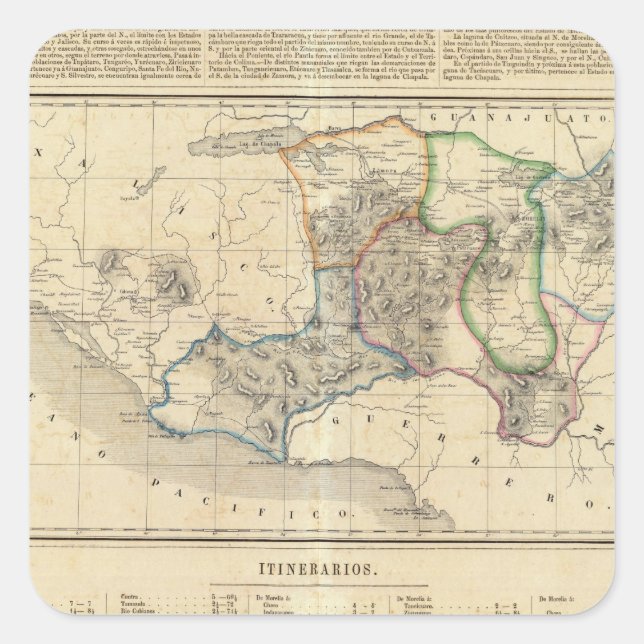 Pegatina Cuadrada Michoacan, México 2 (Anverso)