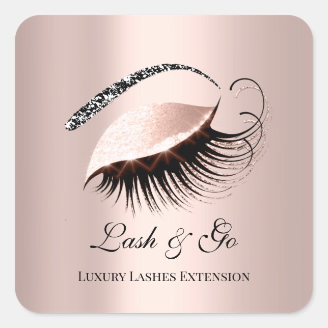 Pegatina Cuadrada Microcuchilla de extensión de latigazo de artista  (Anverso)