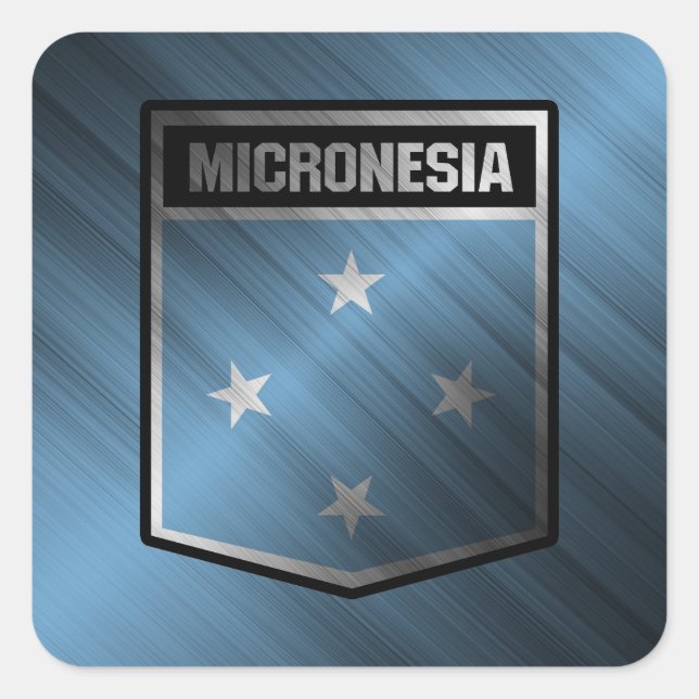 Pegatina Cuadrada Micronesia (Anverso)