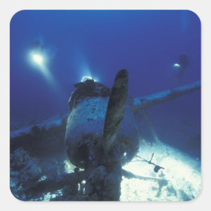 Pegatina Cuadrada Micronesia, Palau, Patrimonio de la Humanidad. Buc