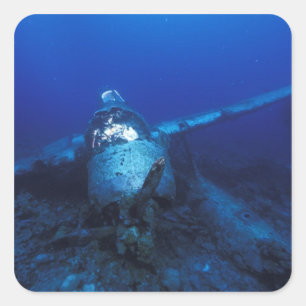 Pegatina Cuadrada Micronesia, Palau, Patrimonio de la Humanidad. WWI