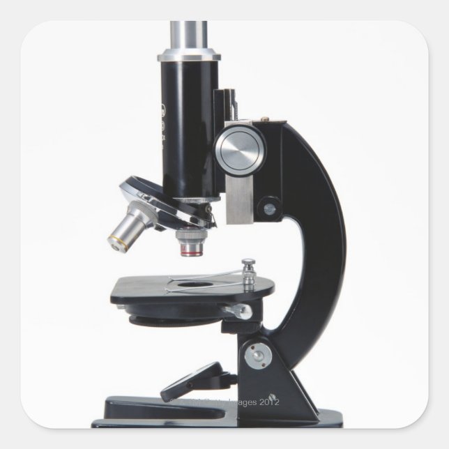 Pegatina Cuadrada Microscopio óptico 2 (Anverso)