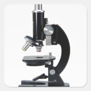 Pegatina Cuadrada Microscopio óptico 2
