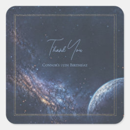 Pegatina Cuadrada Midnight Blue Cinematic Milky Way Frame