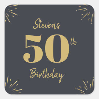 Pegatina Cuadrada Midnight Gold Milestone