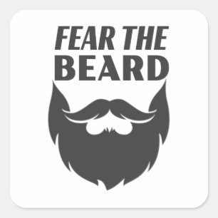 Pegatina Cuadrada Miedo a la barba