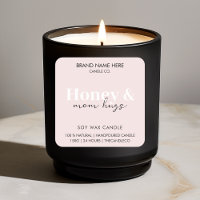 Miel personalizada y mamá abraza velas elegantes