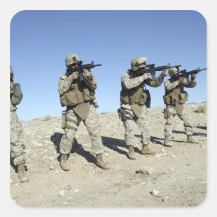 Pegatina Cuadrada Miembros del equipo militar de transición