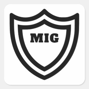 Pegatina Cuadrada MIG Soldadura Shield Badge