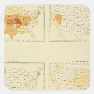 Pegatina Cuadrada Migración interestatal 1890 MONJ