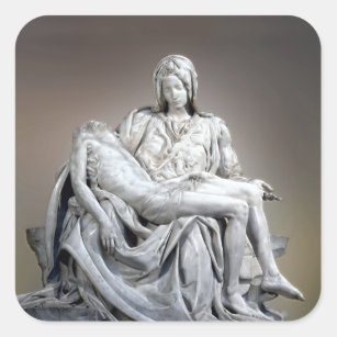 Pegatina Cuadrada Miguel Ángel - el Pieta