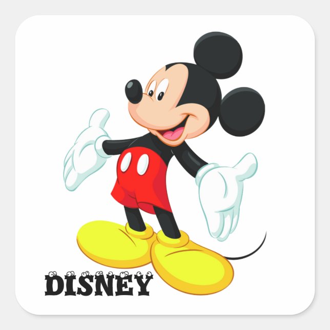Pegatina Cuadrada Mikey Mouse (Anverso)