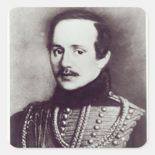 Pegatina Cuadrada Mikhail Yuryevich Lermontov