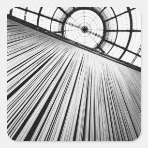 Pegatina Cuadrada Milán Italia, exhibición en la Galería