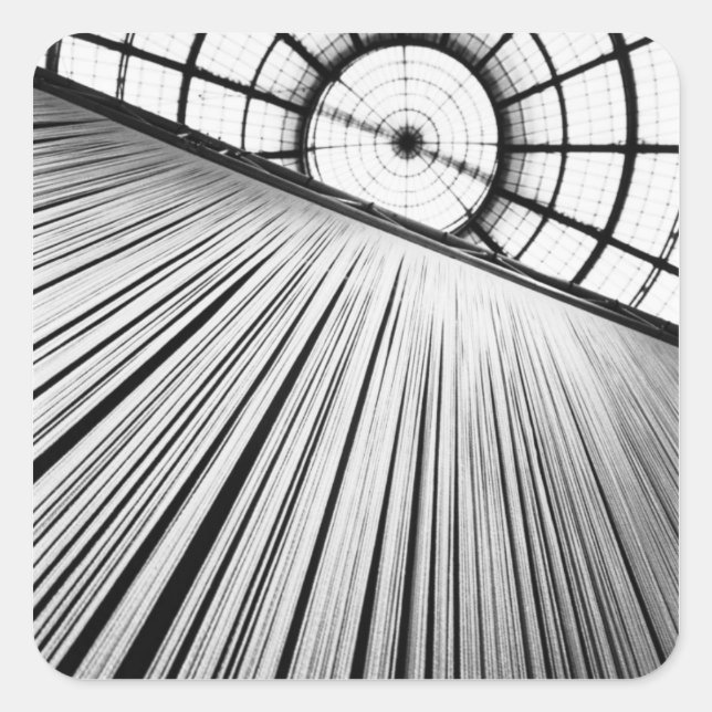 Pegatina Cuadrada Milán Italia, exhibición en la Galería (Anverso)