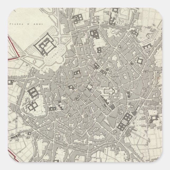 Pegatina Cuadrada Milan Milano (Anverso)