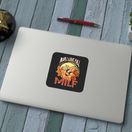 Pegatina Cuadrada Milf, Hombre, Me Encanta La Caída, Hoja Cuta De Ot