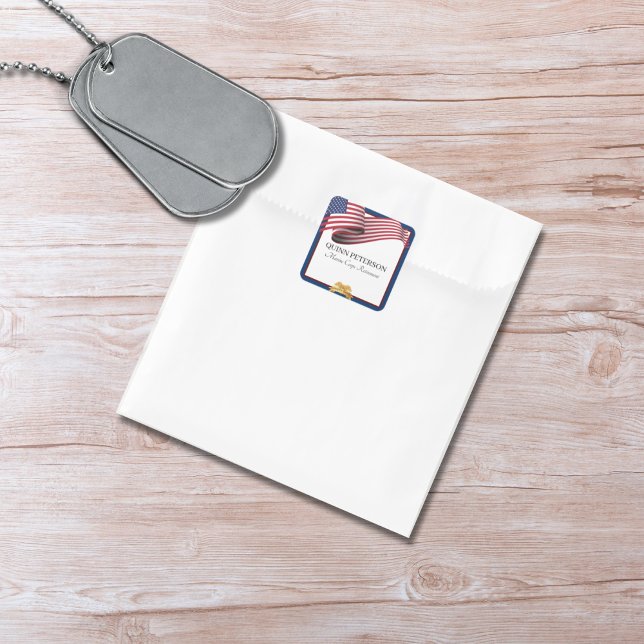 Pegatina Cuadrada Military Retirement Flag Gold Crest (Subido por el creador)