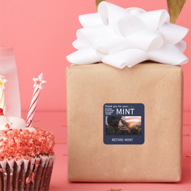 Pegatina Cuadrada Military retirement sticker (Fiesta)