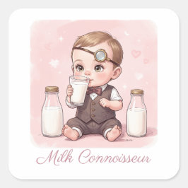 Pegatina Cuadrada Milk Connoisseur Baby Girl Print Nursery