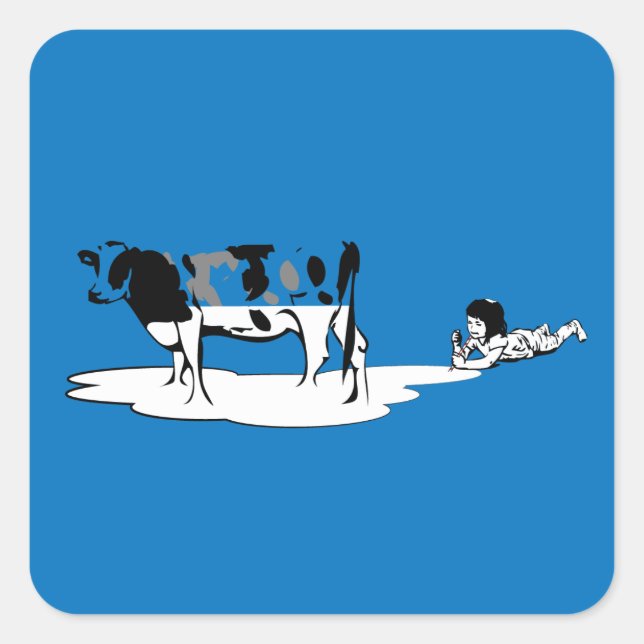 Pegatina Cuadrada Milky girl (Anverso)