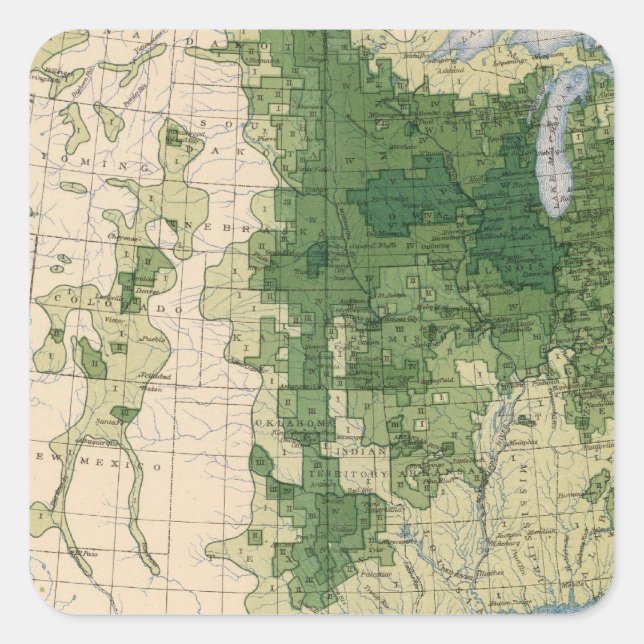 Pegatina Cuadrada Milla de 158 Oats/sq (Anverso)