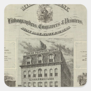 Pegatina Cuadrada Mills & Company, Des Moines, Iowa