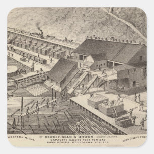 Pegatina Cuadrada Mills del Noroeste de Hersey, Minnesota