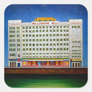 Pegatina Cuadrada Mills Mills del Milenio