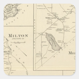 Pegatina Cuadrada Milton, Strafford Co