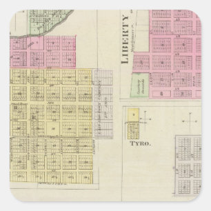 Pegatina Cuadrada Miltonvale, Elk City, Liberty, Caney, Kansas