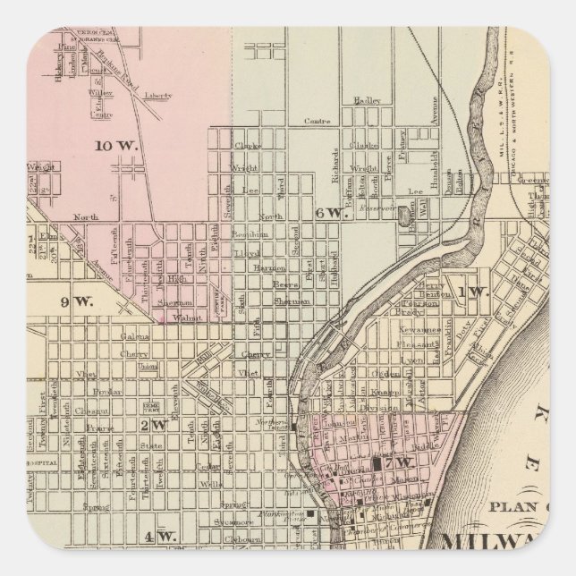 Pegatina Cuadrada Milwaukee (Anverso)