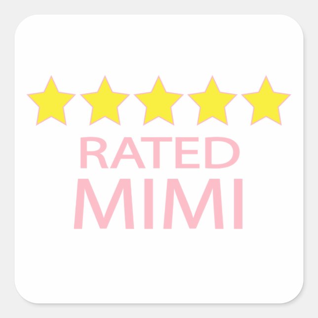 Pegatina Cuadrada Mimi de cinco estrellas (Anverso)