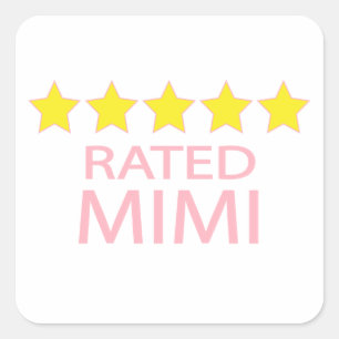 Pegatina Cuadrada Mimi de cinco estrellas