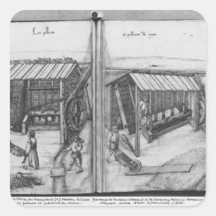 Pegatina Cuadrada Mina de plata de La Croix-aux-Mines, Lorena