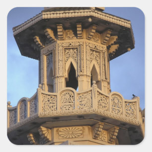 Pegatina Cuadrada Minarete de la Mezquita Al-Majarra, Sharjah,