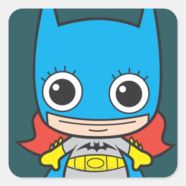 Pegatina Cuadrada Mini Batgirl (Anverso)