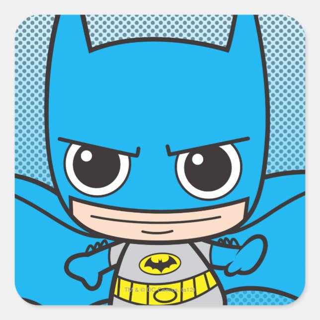 Pegatina Cuadrada Mini Batman Running (Anverso)