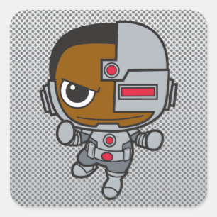 Pegatina Cuadrada Mini Cyborg